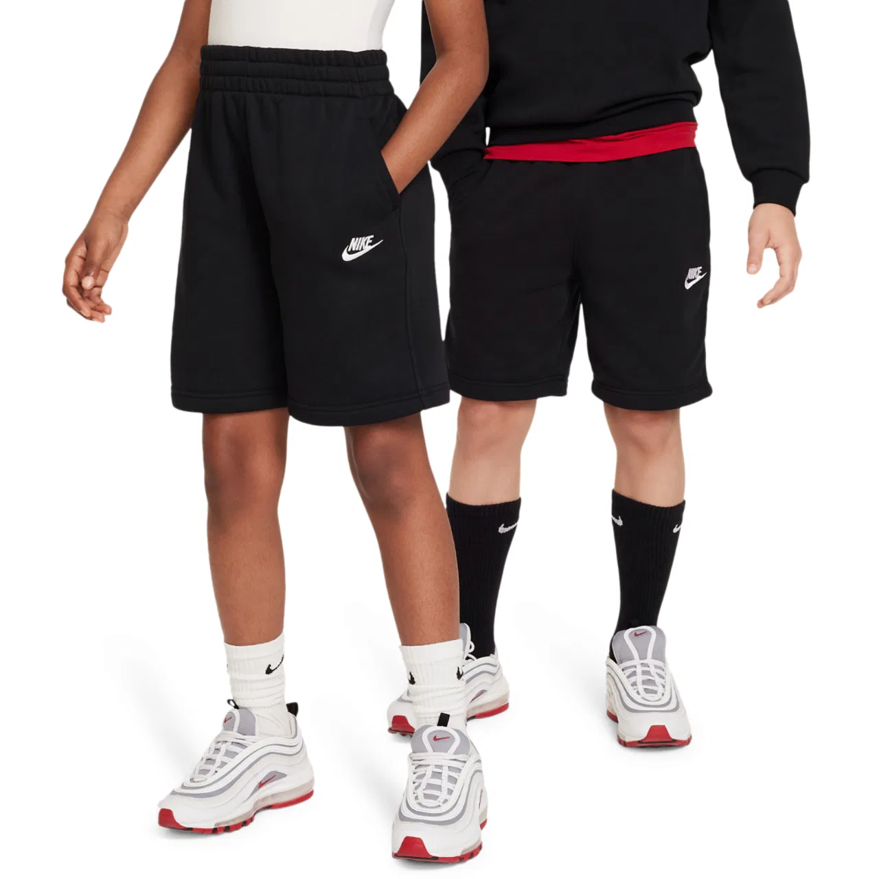 Шорты для мальчиков Club Fleece NSW Nike, черный/белый