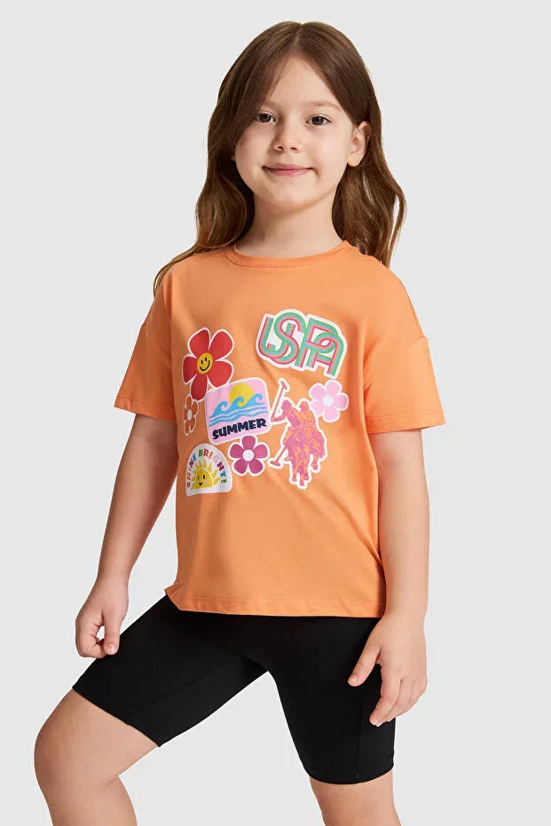 Детская футболка для девочек с коротким рукавом U.S. Polo Assn., Orange