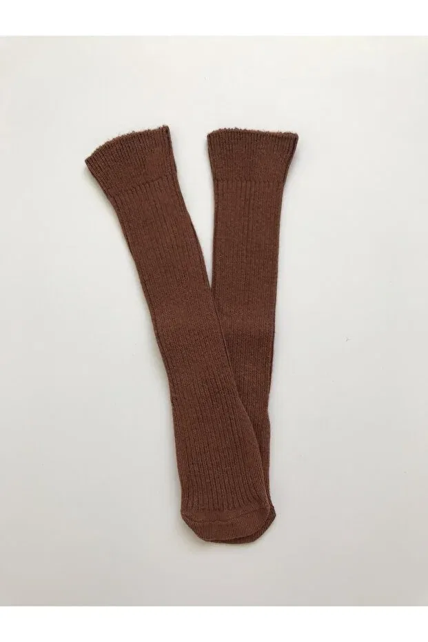 Детские носки для девочек до колена хлопковые Nis Butik, Dark Brown