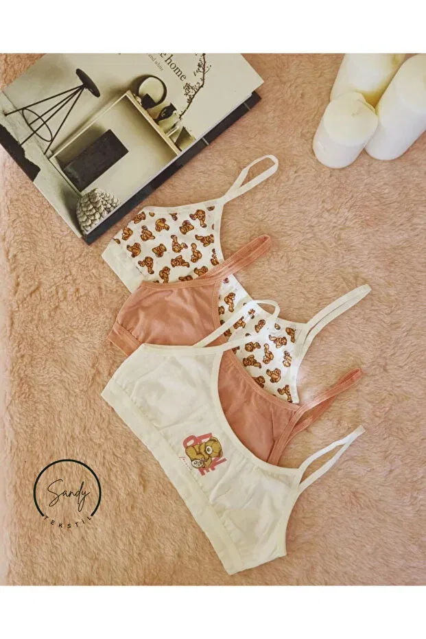 Детское бюстье для девочек с принтом Sandy Koza Soft, White Bear Ted — фото 2
