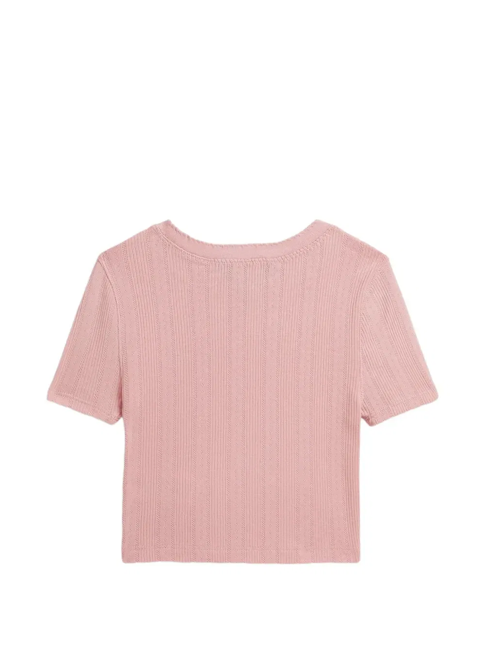 Футболка из трикотажа с узором пуантель Polo Ralph Lauren Kids, розовый — фото 2