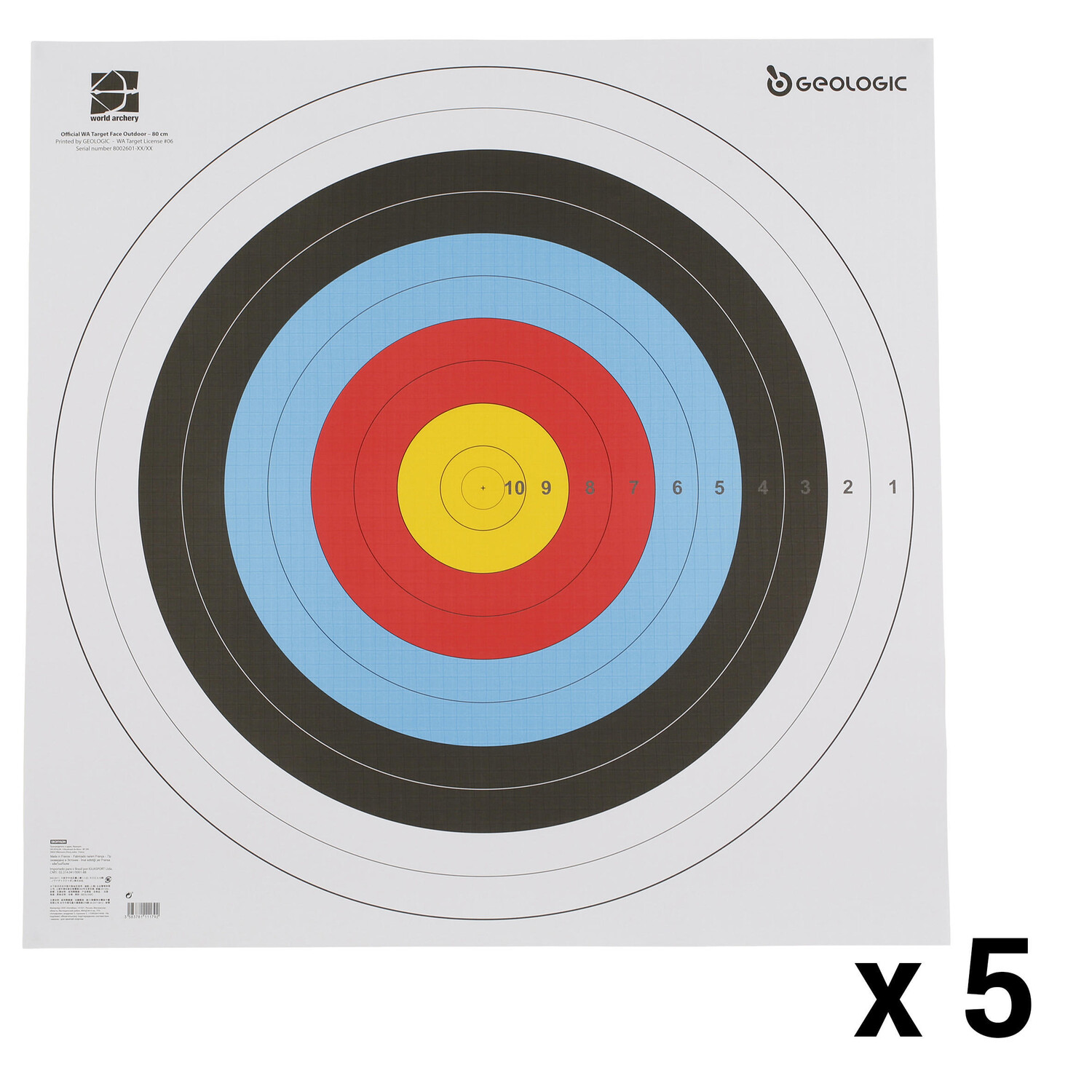 

5 мишеней 80 × 80 см для стрельбы из лука GEOLOGIC, Черный, 5 мишеней 80 × 80 см для стрельбы из лука GEOLOGIC