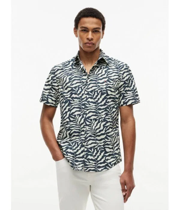 Мужская рубашка с принтом Papertouch Palm Tommy Hilfiger, черный