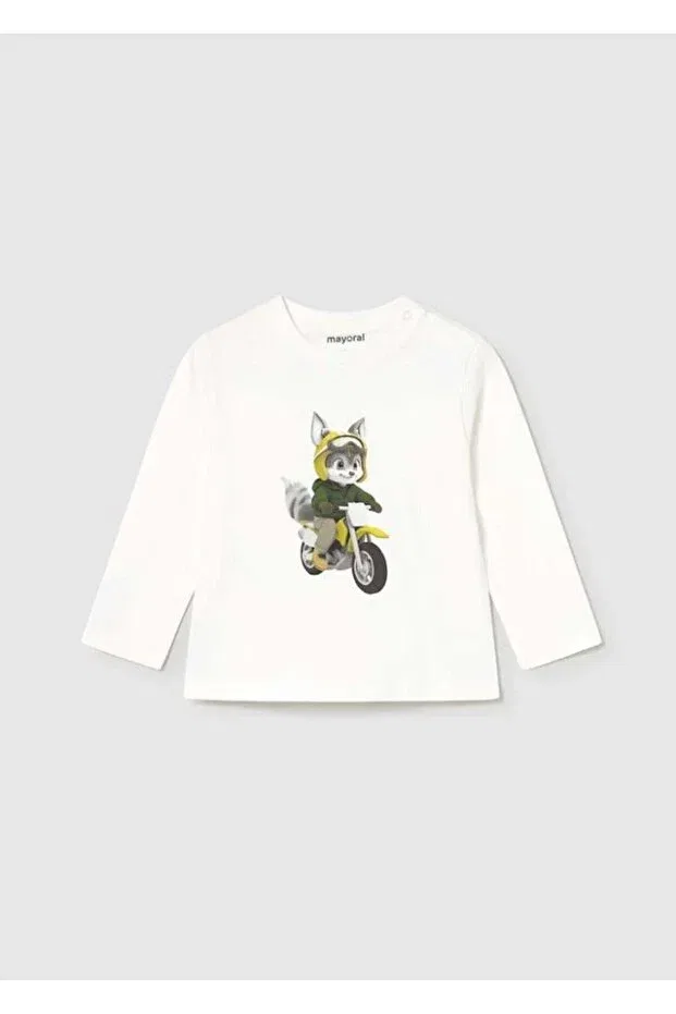 Детская футболка для мальчиков с длинным рукавом Mayoral, Cream