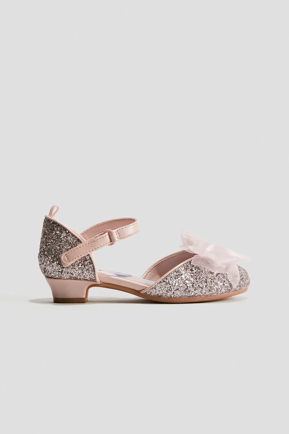 Детские туфли на каблуке с бантом H&M, Silver-Colored/Frozen — фото 2