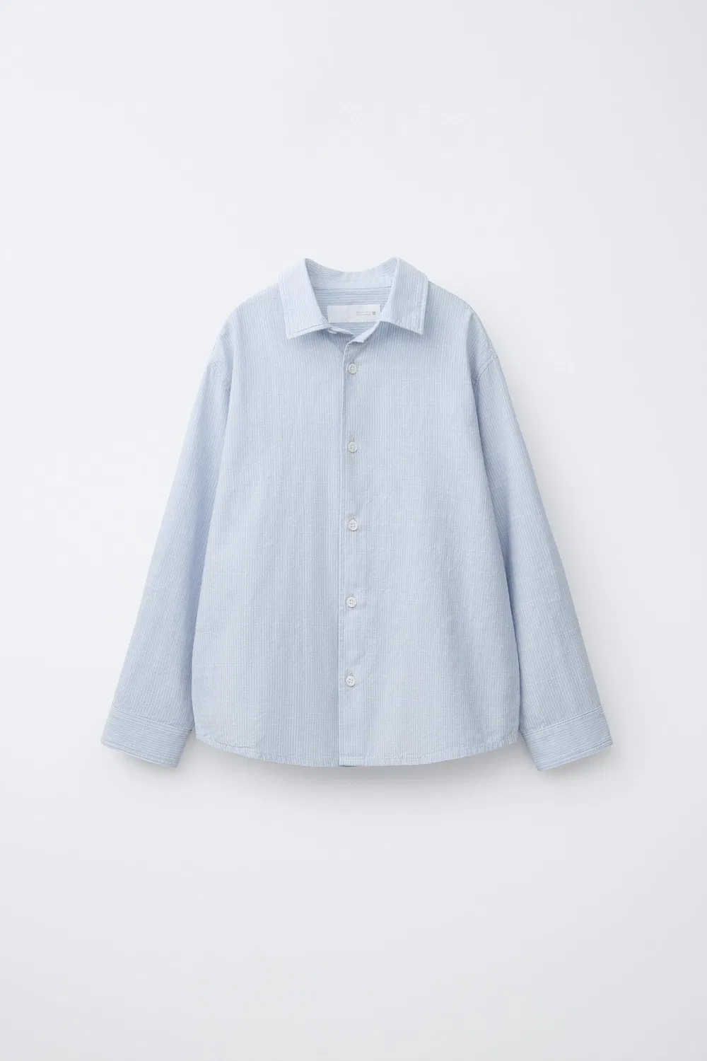 Полосатая хлопковая рубашка ZARA, Blue