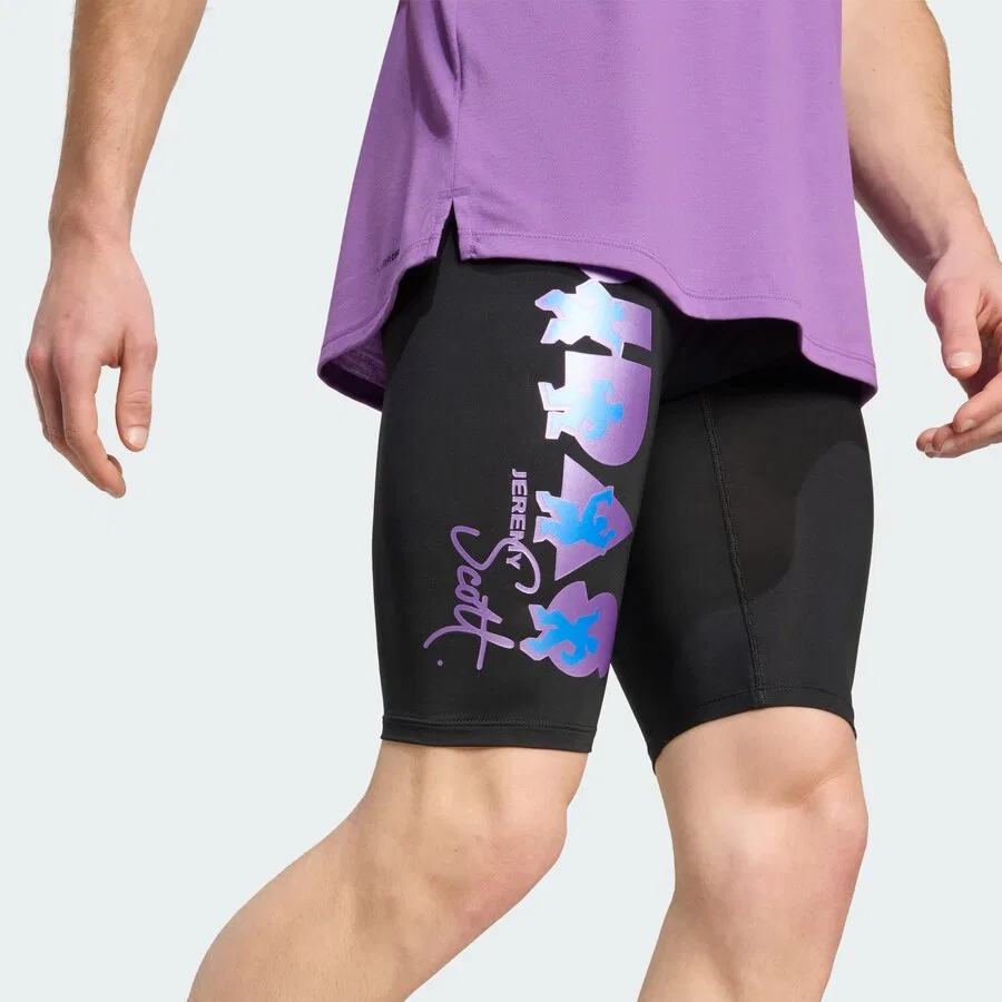 Спортивные шорты-скинни ADIDAS PERFORMANCE 'Adidas x Jeremy Scott' черного цвета — фото 4