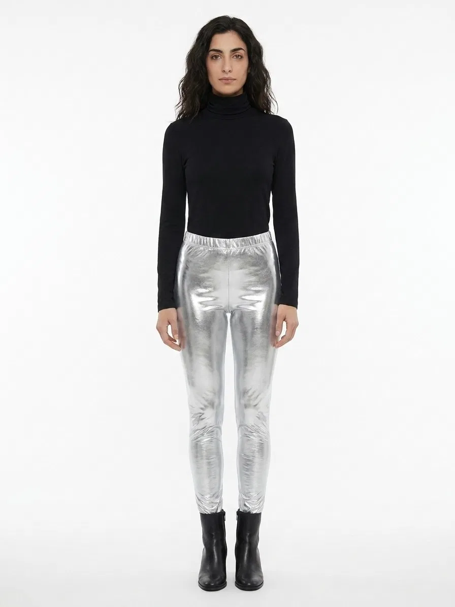 Женские брюки-скинни с блеском Silver Elastane Skinny Pants Dolce & Gabbana, Silver