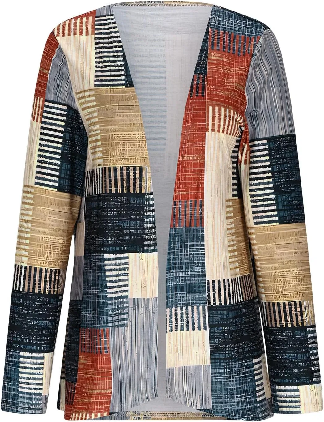 Женский кардиган-косуха с принтом, модель Patchwork, жёлтый — фото 4