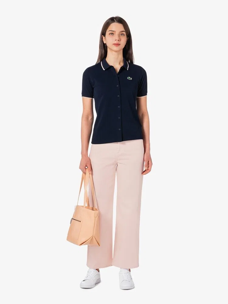 Джинсы LACOSTE Pink, Полуширокие, Нежно-розовый — фото 4