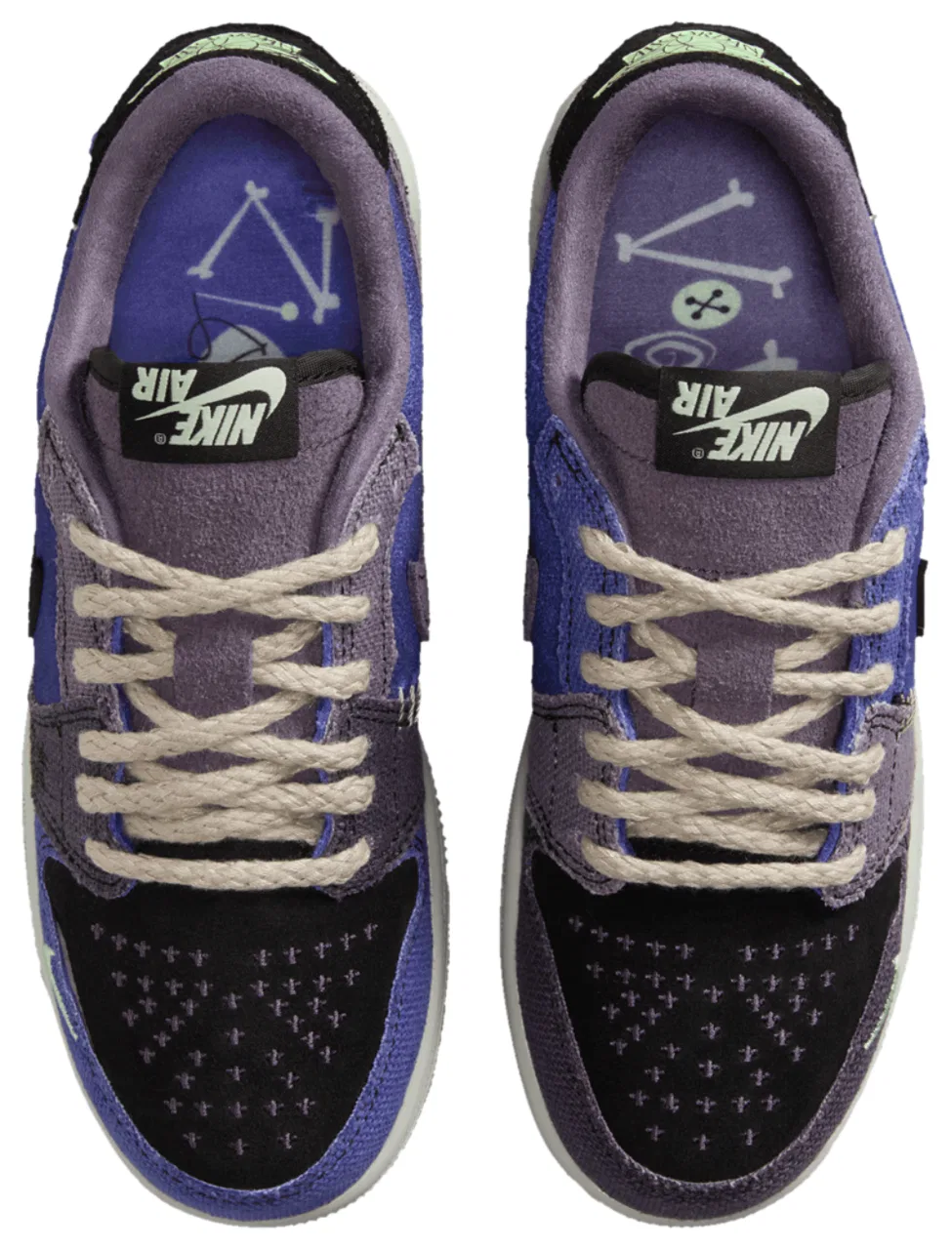 Кроссовки для мальчиков Retro 1 Low Jordan, цвет Black/Regency Purple/Vapor Green — фото 4