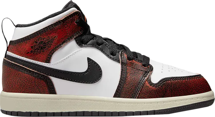 

Кроссовки Air Jordan 1 Mid SE PS Wear-Away, черный, Черный;серый, Кроссовки Air Jordan 1 Mid SE PS Wear-Away, черный