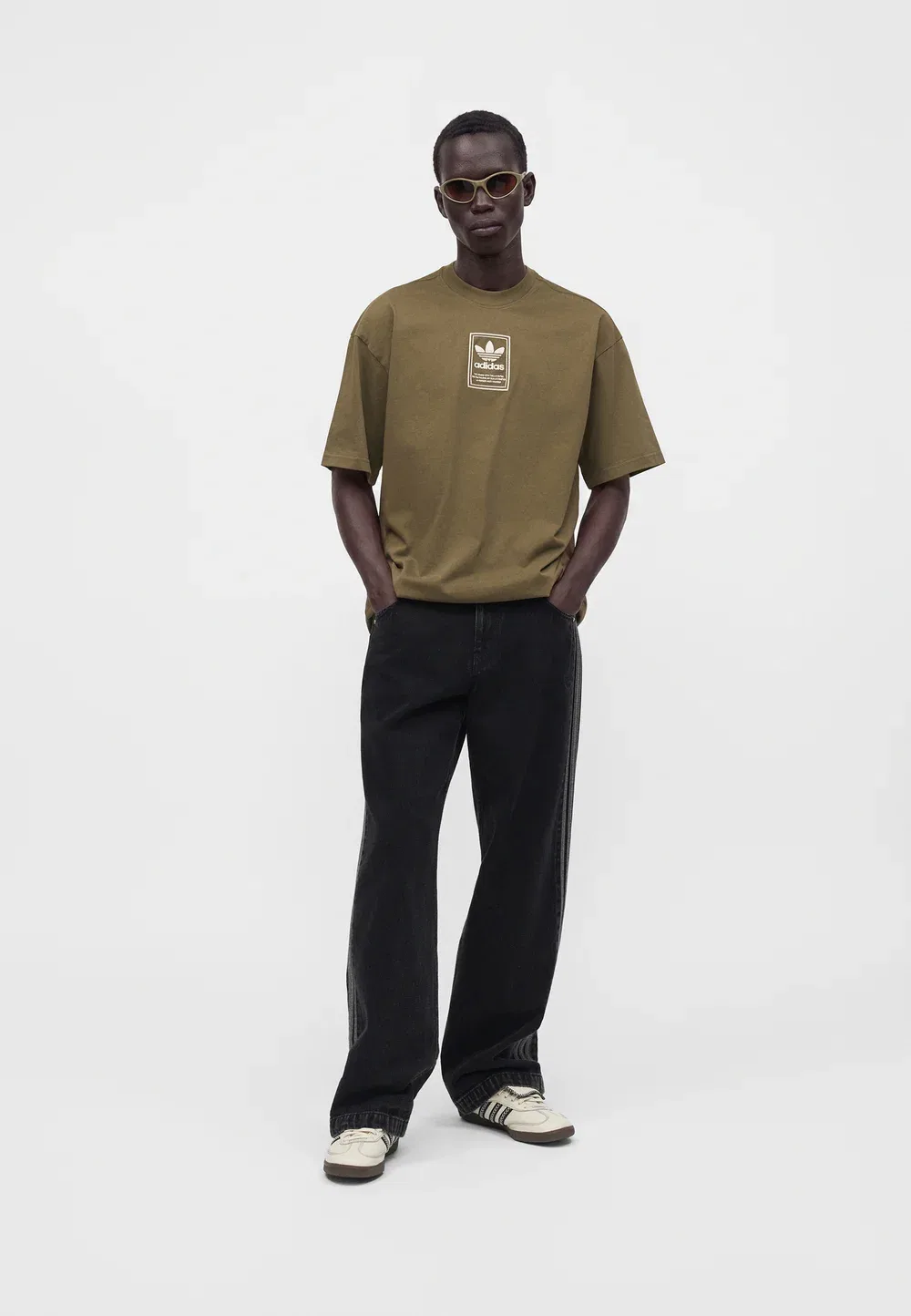 Футболка с принтом Elevated Adidas Originals, Olive Strata — фото 2