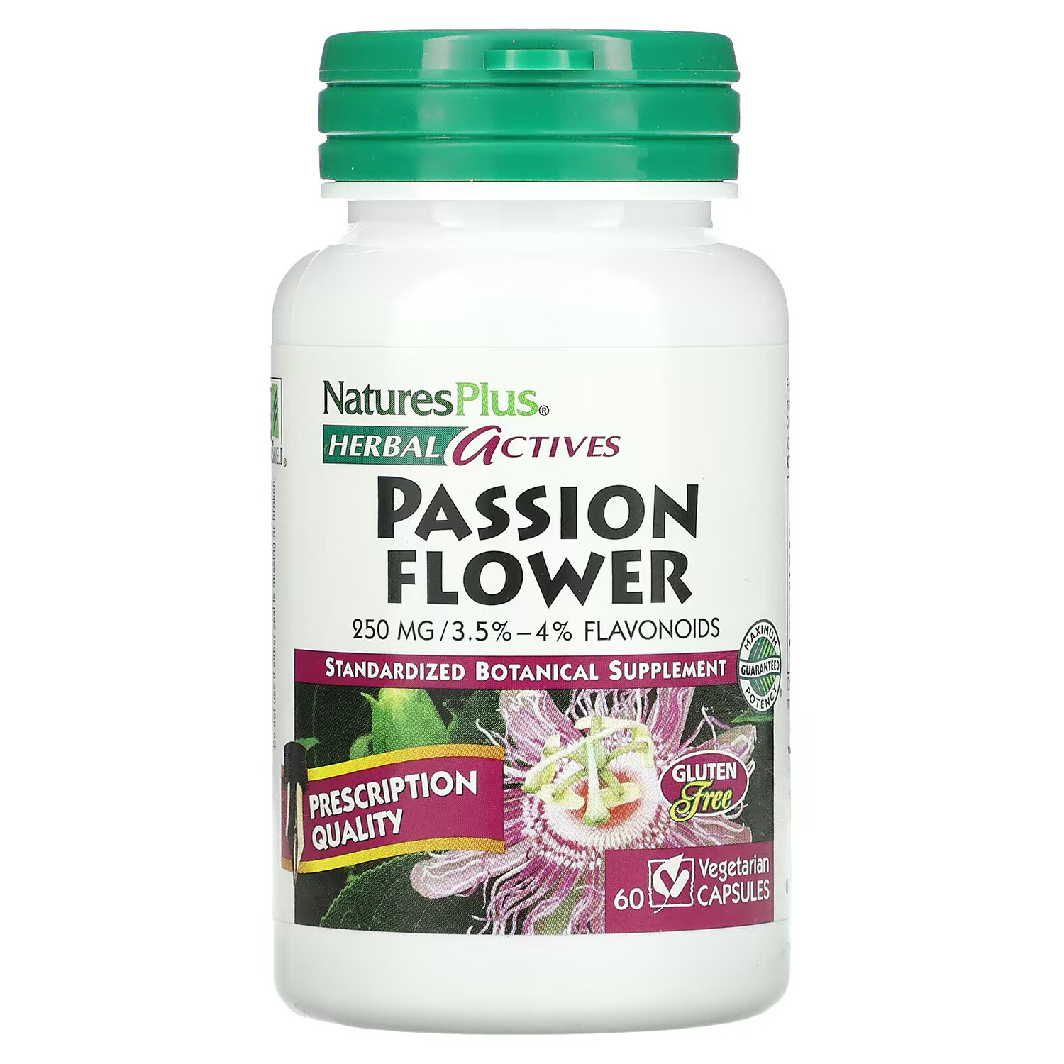 

NaturesPlus, Растительная активность, пассифлора, 250 мг, 60 вегетарианских капсул