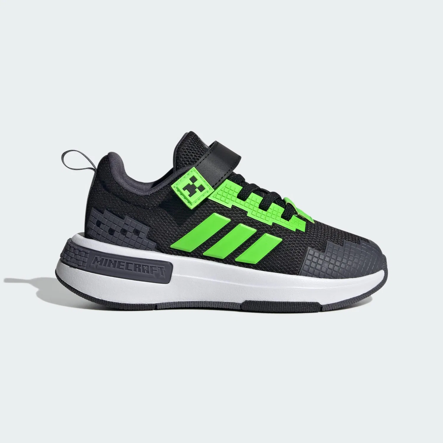 Детские кроссовки с шнуровкой Minecraft Pro Adidas, Schwarz Weiss Dunkelgrau