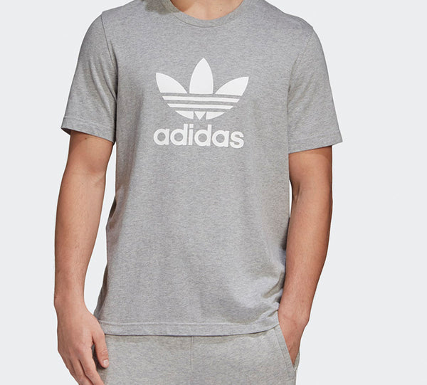 Футболка originals chest logo sports short sleeve gray Adidas, серый — фото 3
