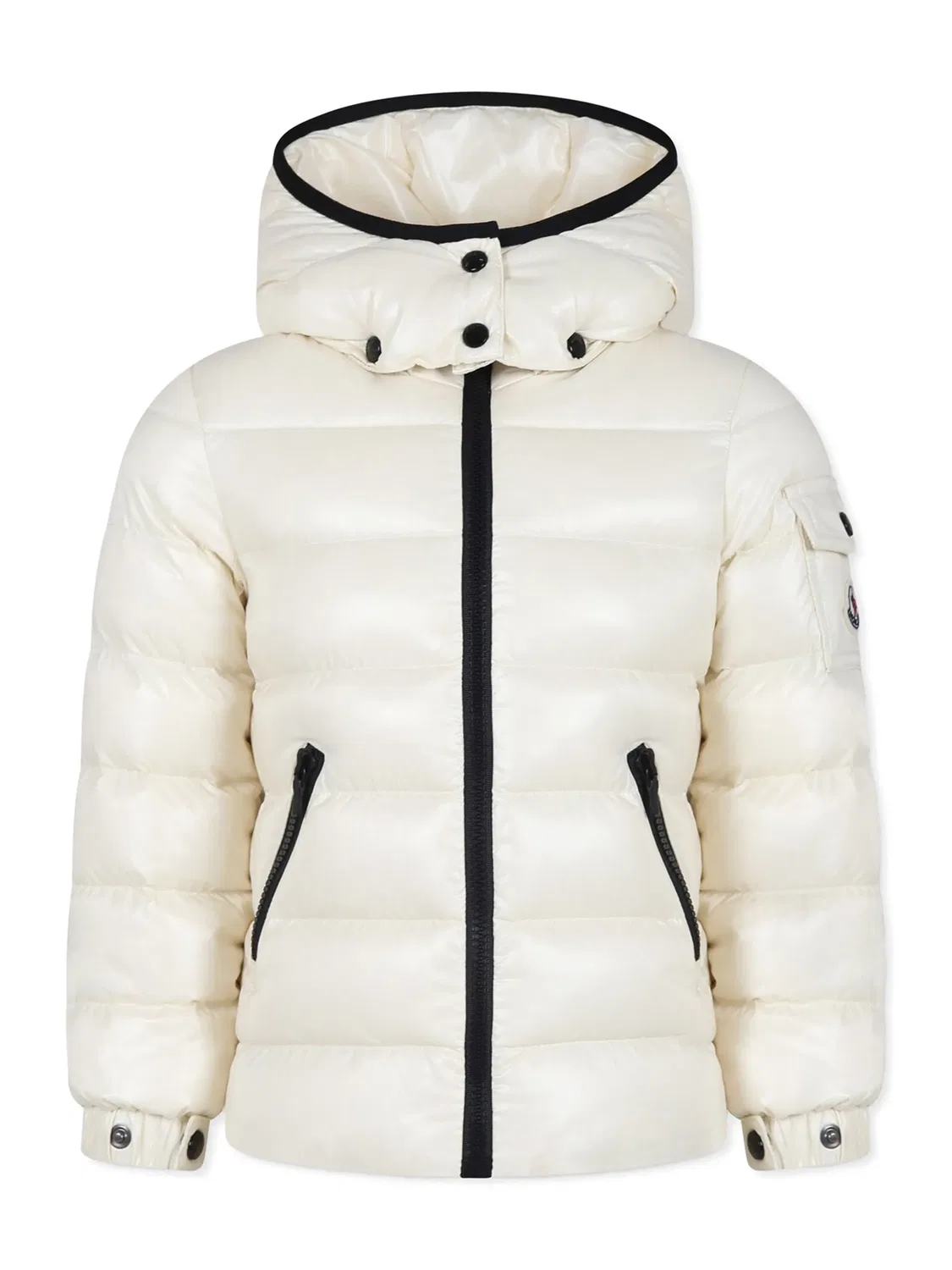 Куртка-пуховик с контрастной отделкой Moncler, нейтральные