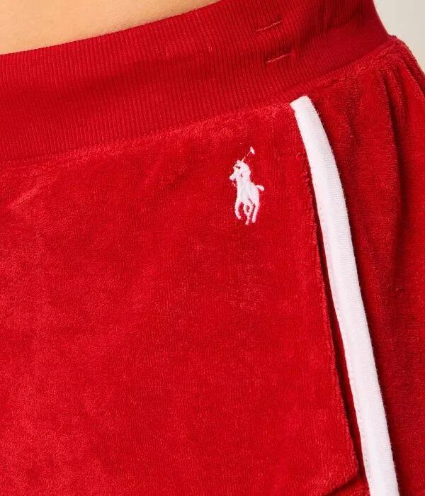 Женские свободные шорты из махровой ткани Polo Ralph Lauren, красный — фото 4