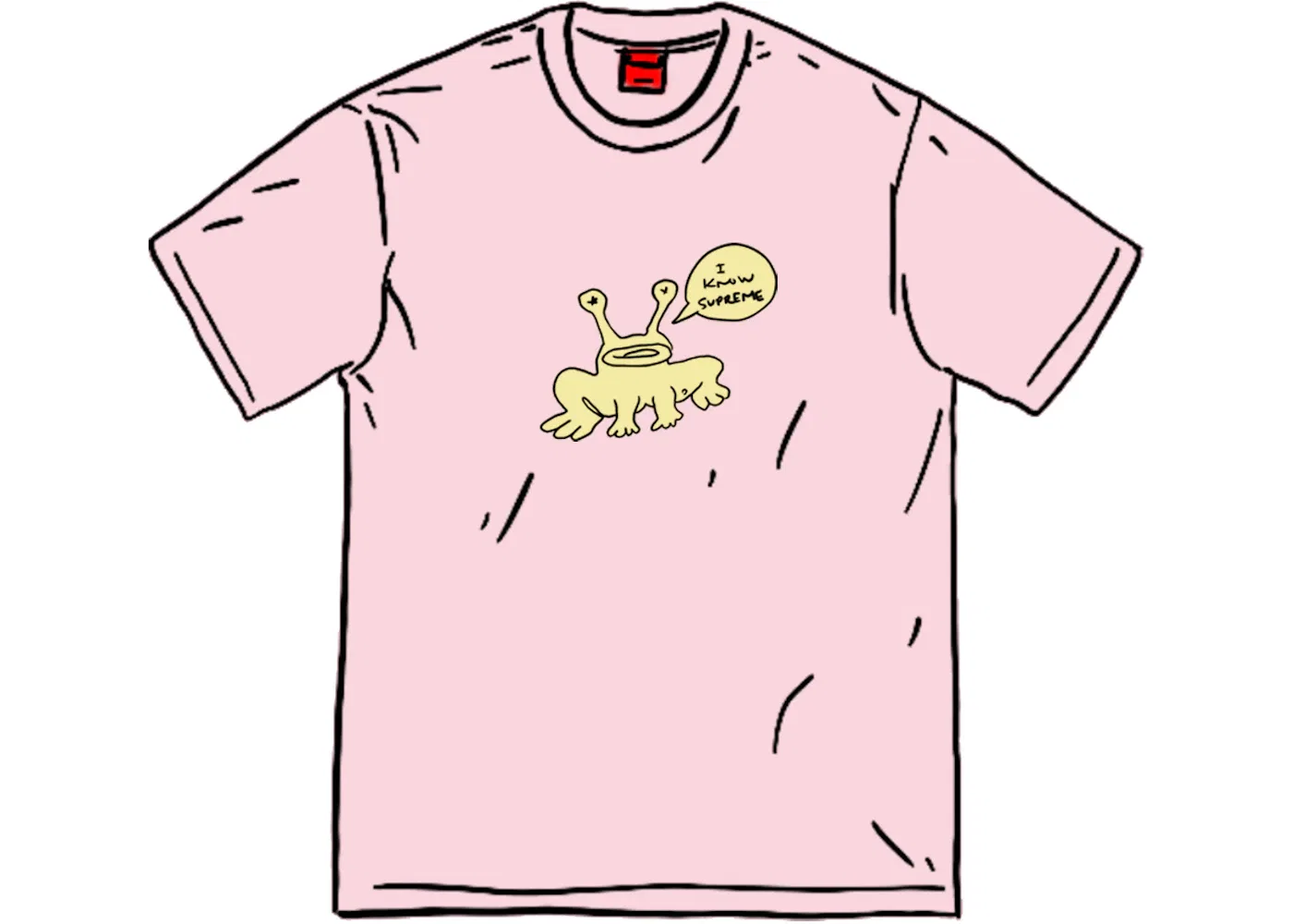 Мужская футболка с принтом Daniel Johnston Frog Supreme, Light Pink