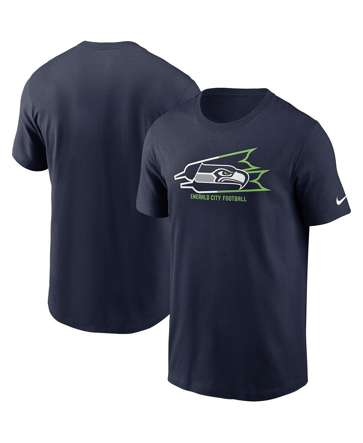 

Мужская футболка college navy seattle seahawks essential local phrase Nike, синий