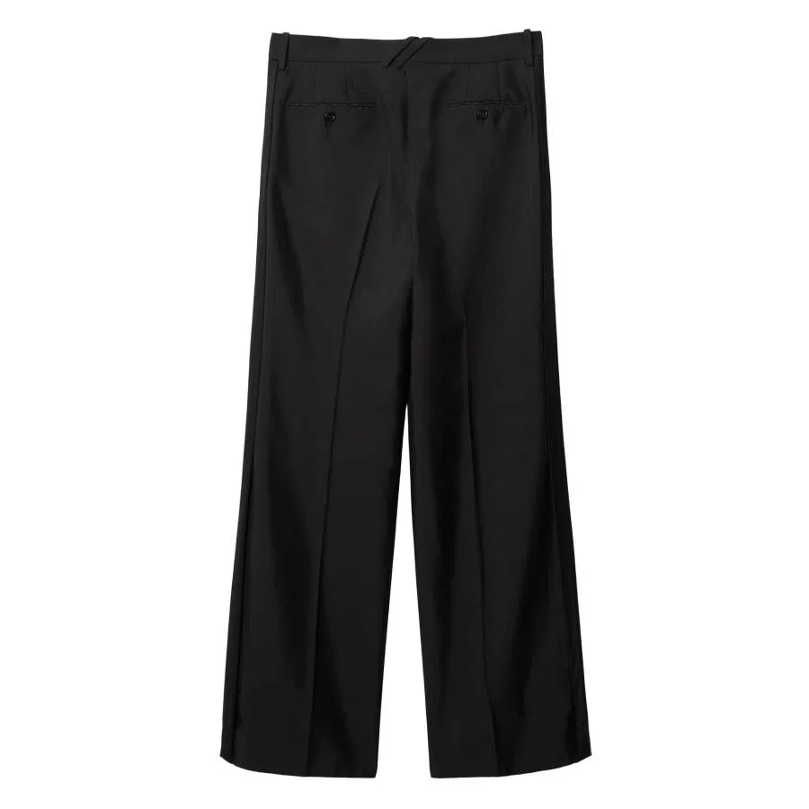 Брюки прямого кроя из шерстяной смеси Straight-Leg Wool Blend Trousers Burberry, Black — фото 4