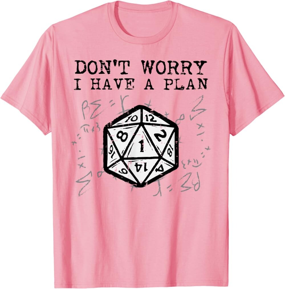 

Мужская футболка RPG Gamer Dont Worry I Have Plan, розовый