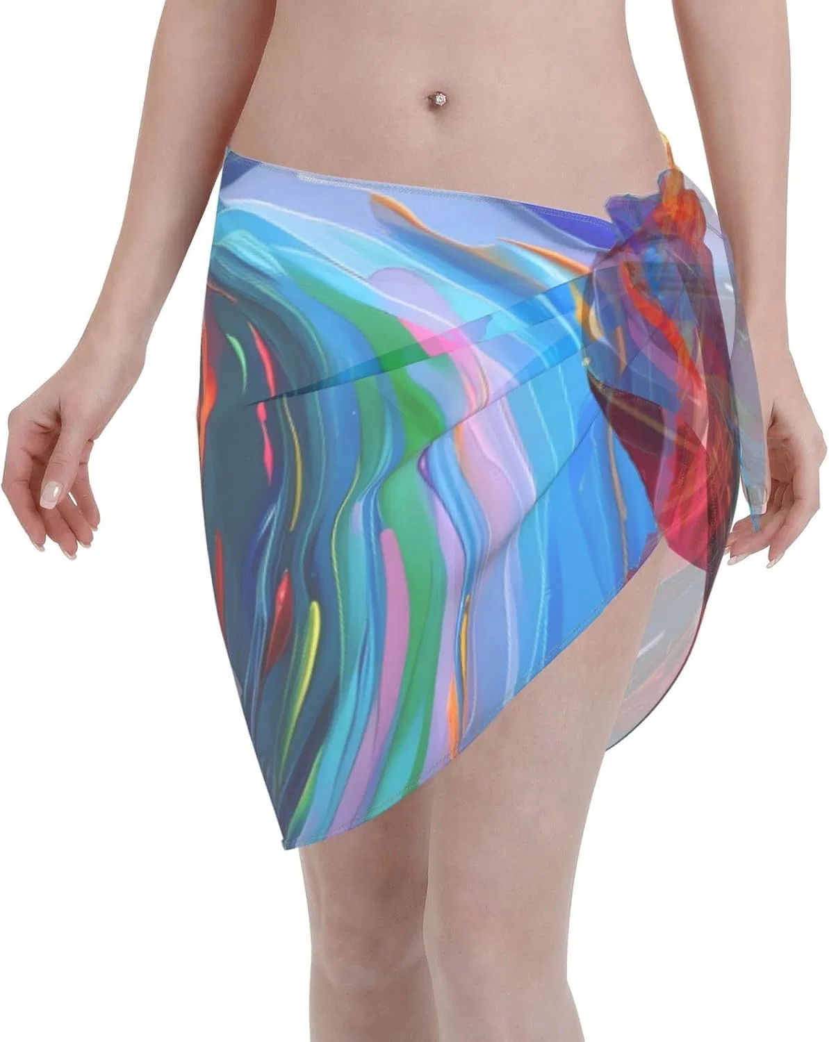 Женская пляжная накидка-парео с 3D-принтом, Polyester, 3d Swirling