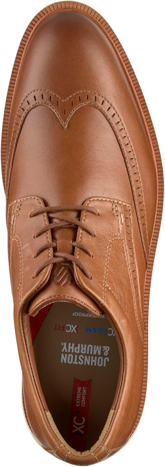 Мужские оксфорды Johnston Murphy Xc Parker с крылышками Johnston & Murphy, Tan Waterproof Full Grain Leather — фото 2
