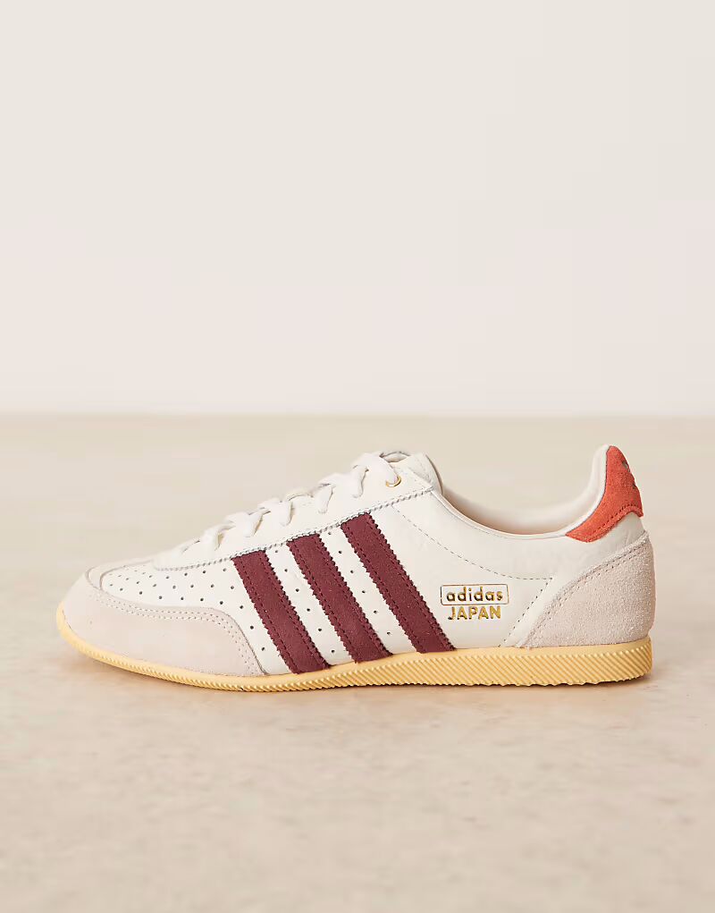 Кроссовки Adidas Originals Japan белого и бордового цветов — фото 2