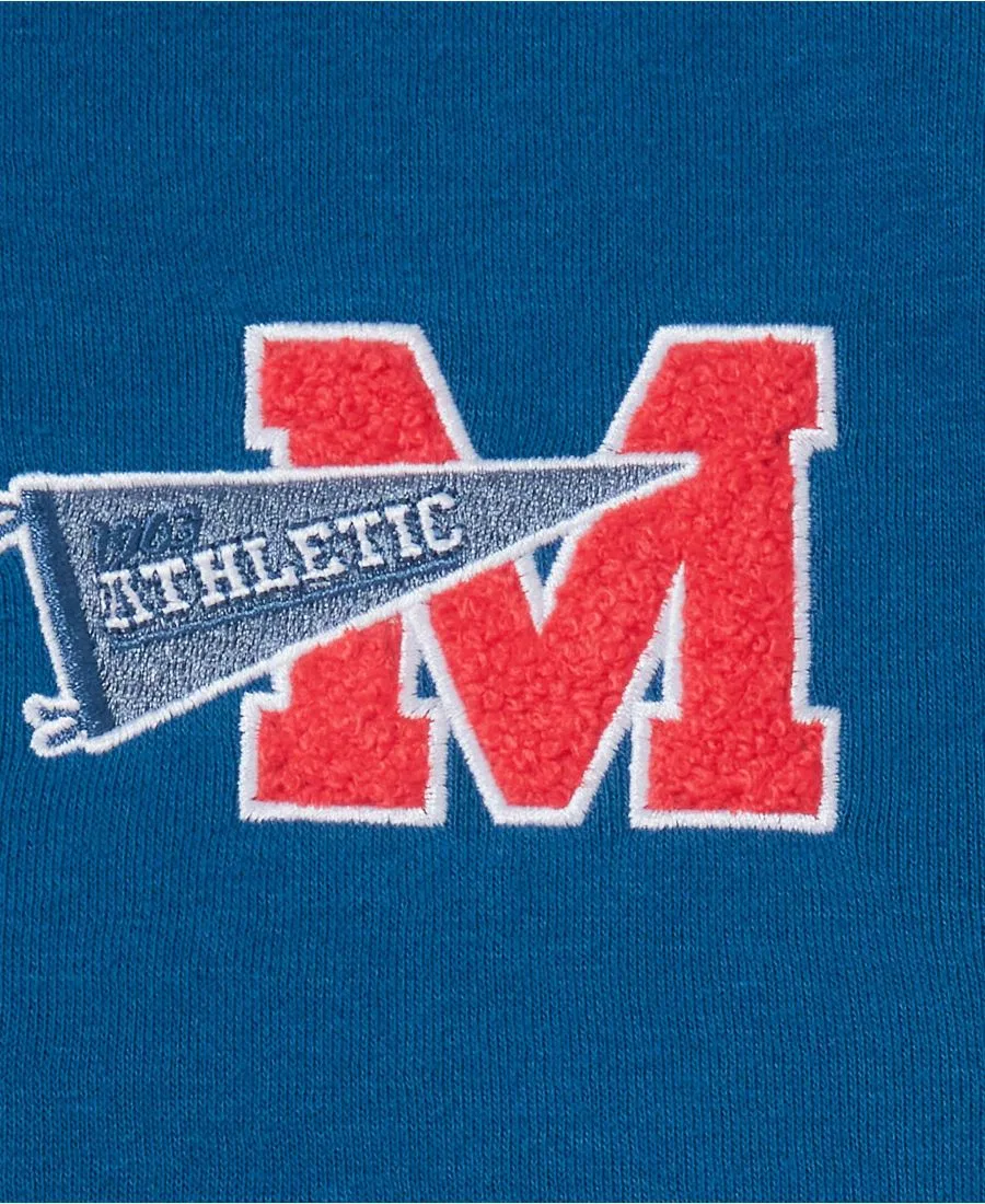 Куртка-бомбер на флисе с длинным рукавом Lands' End, Dark Blue/White — фото 3
