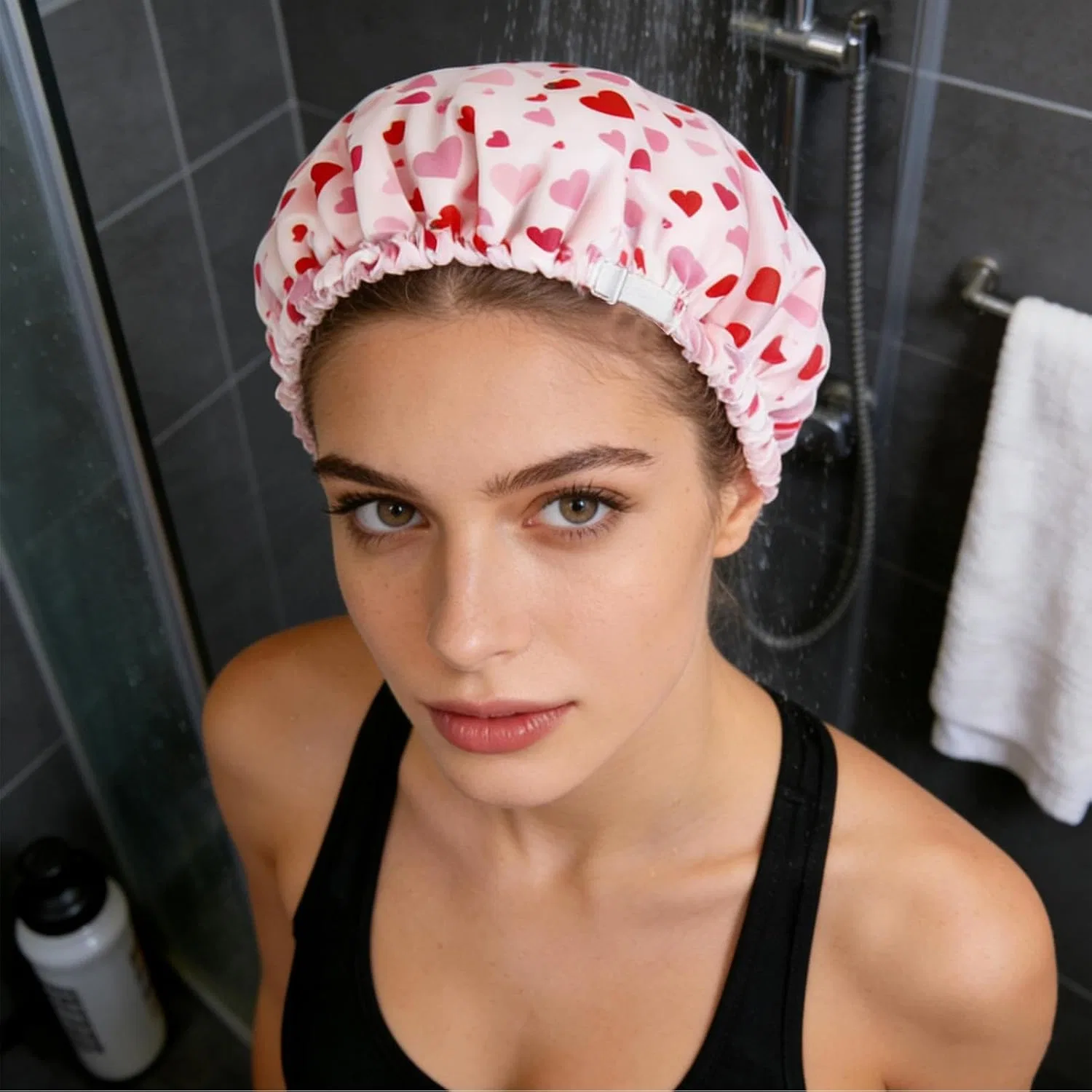 Шапочка для душа из микрофибры, Generisch, 1 шт, Anpassung an die Liebe — фото 3
