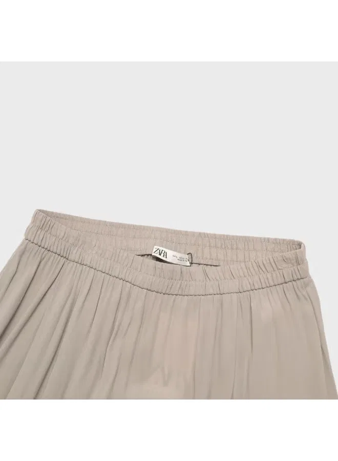 Брюки свободные широкие Zara, серый — фото 4