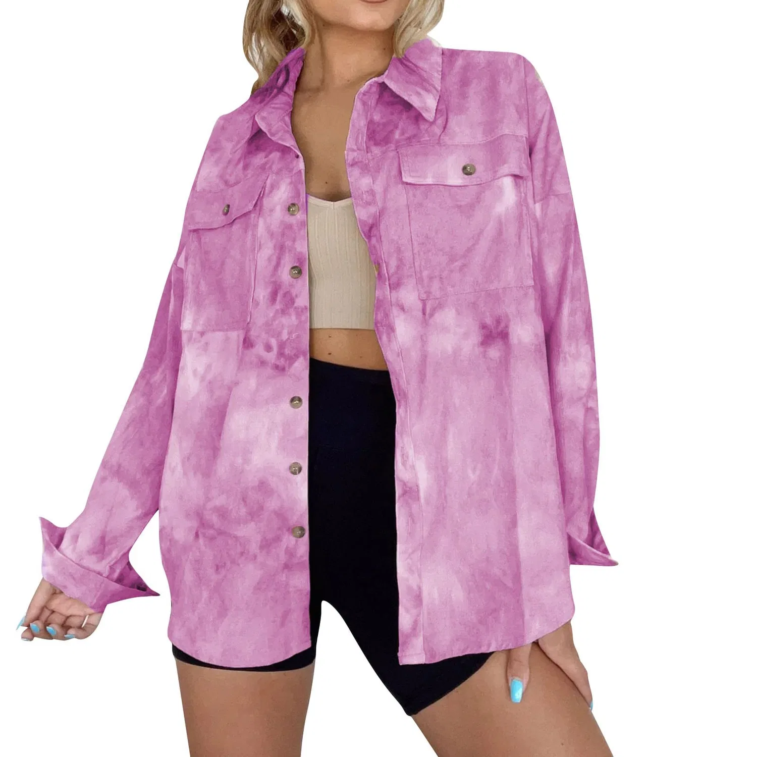 Женское пальто с принтом Classic Shirts, Hot Pink