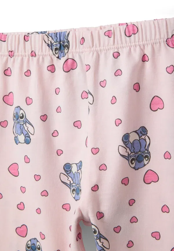 Пижамный комплект с принтом With stitch print set Ovs, розовый/белый — фото 4