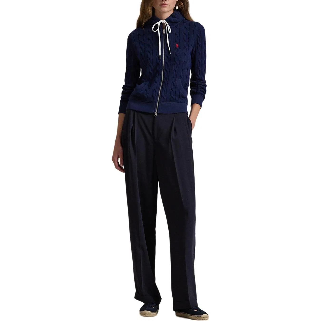 Женский облегающий трикотажный свитер Polo Ralph Lauren, Dark Blue — фото 3