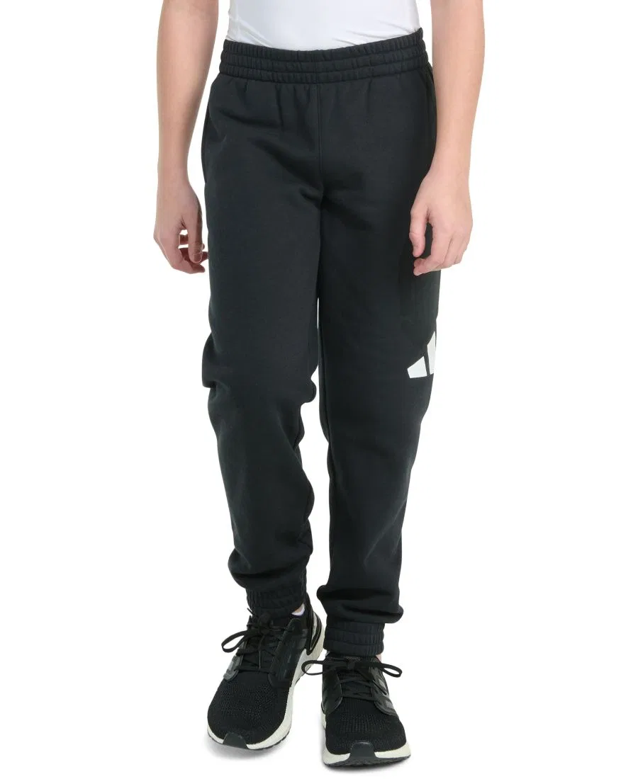 Детские спортивные брюки из футера с эластичным поясом adidas, Black