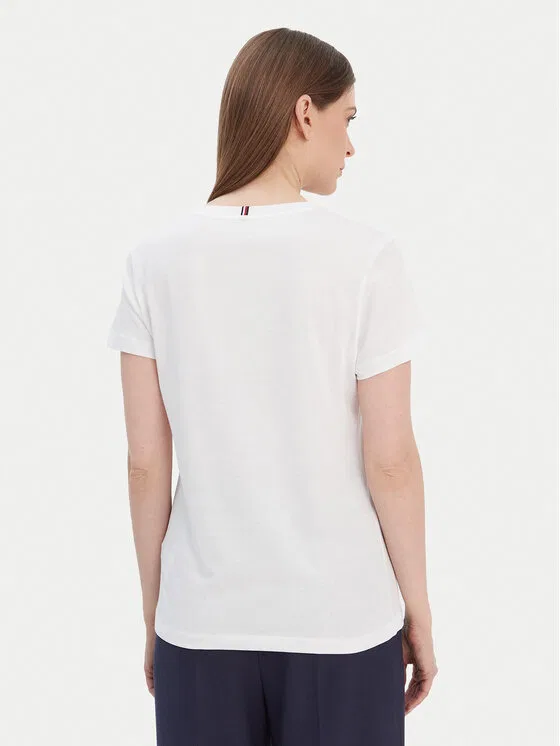 Футболка regular fit Heritage V-Neck Tee Tommy Hilfiger, белый — фото 3