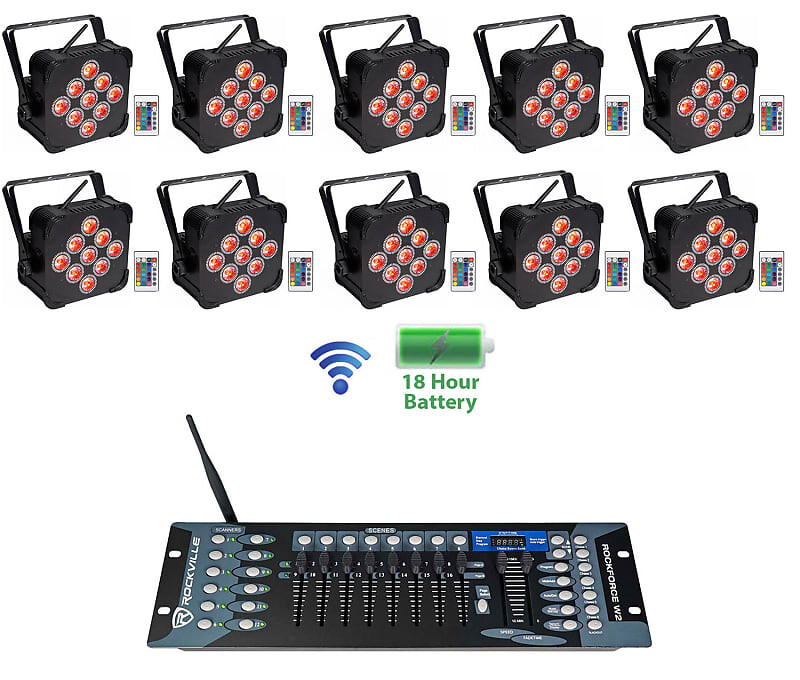 

Аккумуляторные прожекторы Rockville Best PAR 60 с беспроводным контроллером DMX Best PAR 60 + Rockforce W2