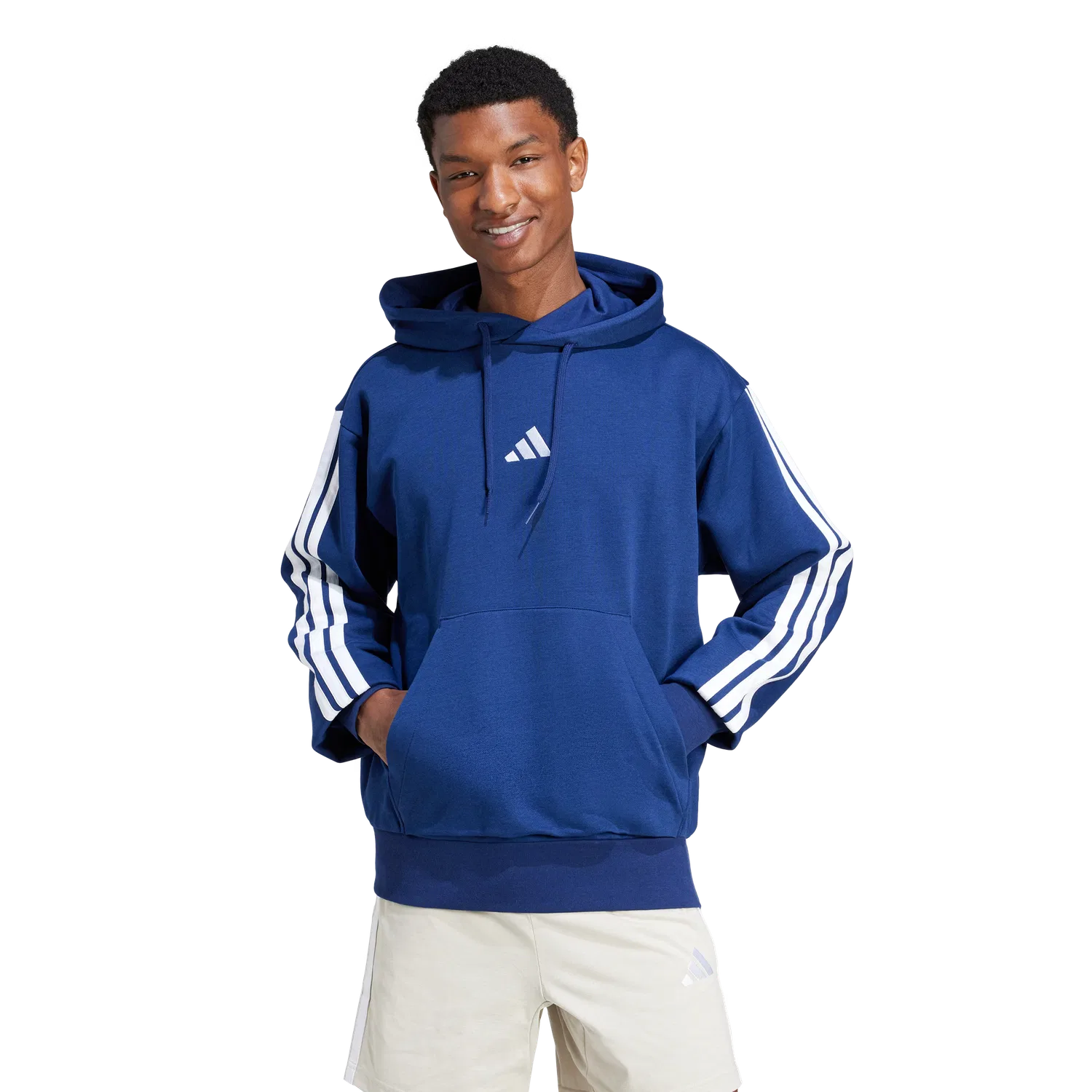 Мужское худи с регулируемым капюшоном Adidas, синий — фото 3