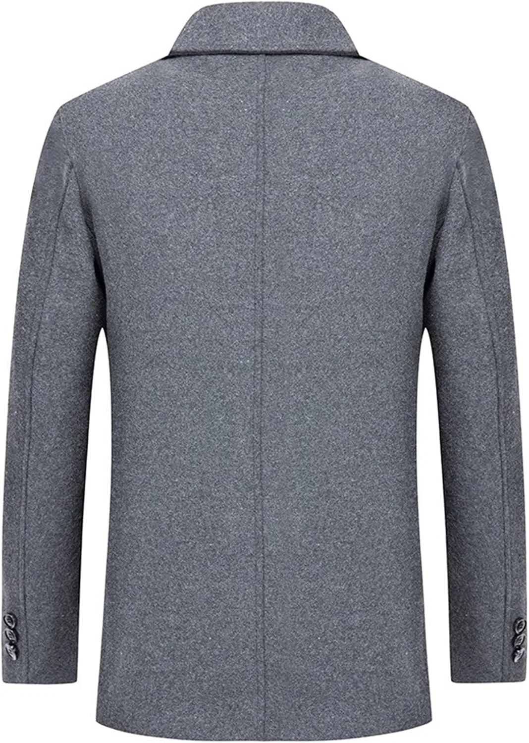 Мужское пальто средней длины с однобортной застежкой, Winter Overcoat, серый — фото 2