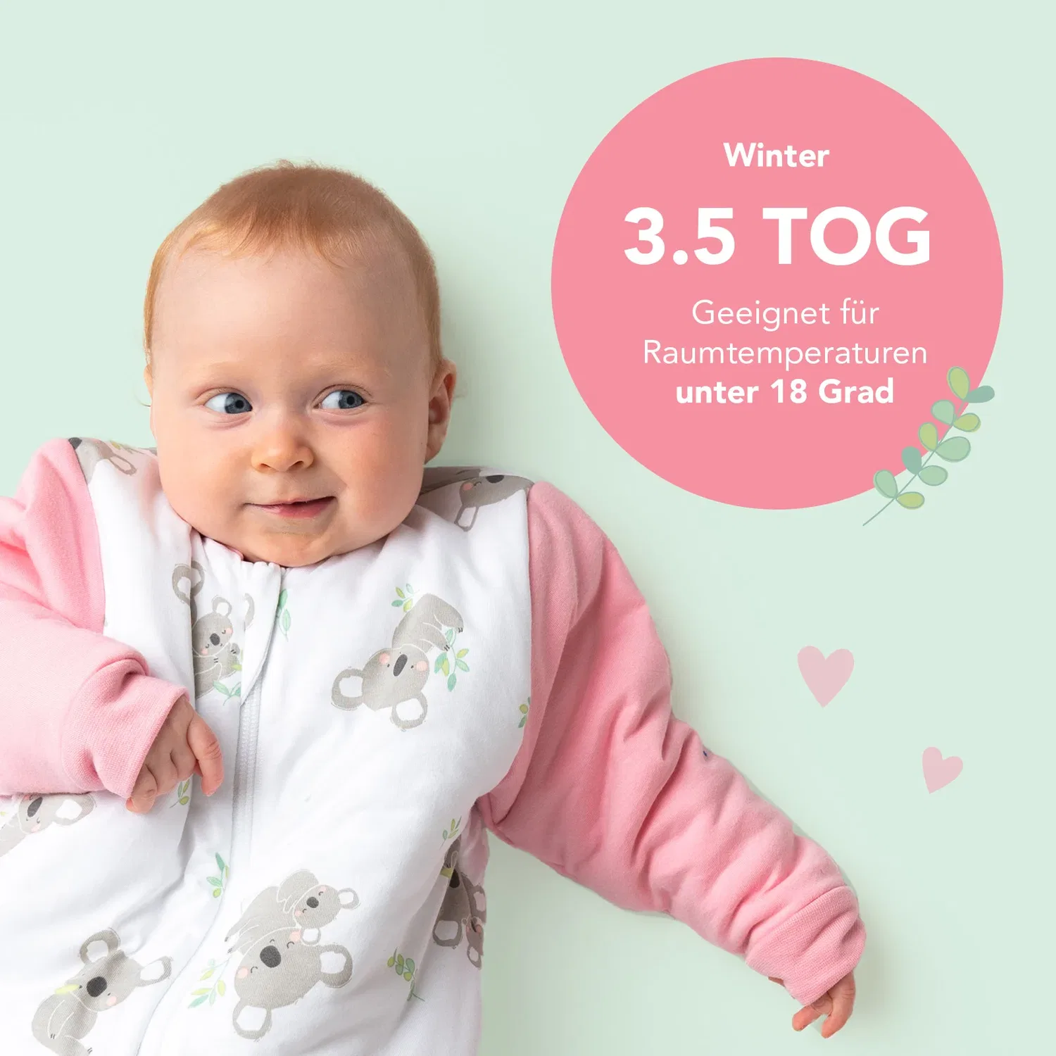 Спальный мешок для малышей 3.5 TOG Schlummersack, розово-белый — фото 3