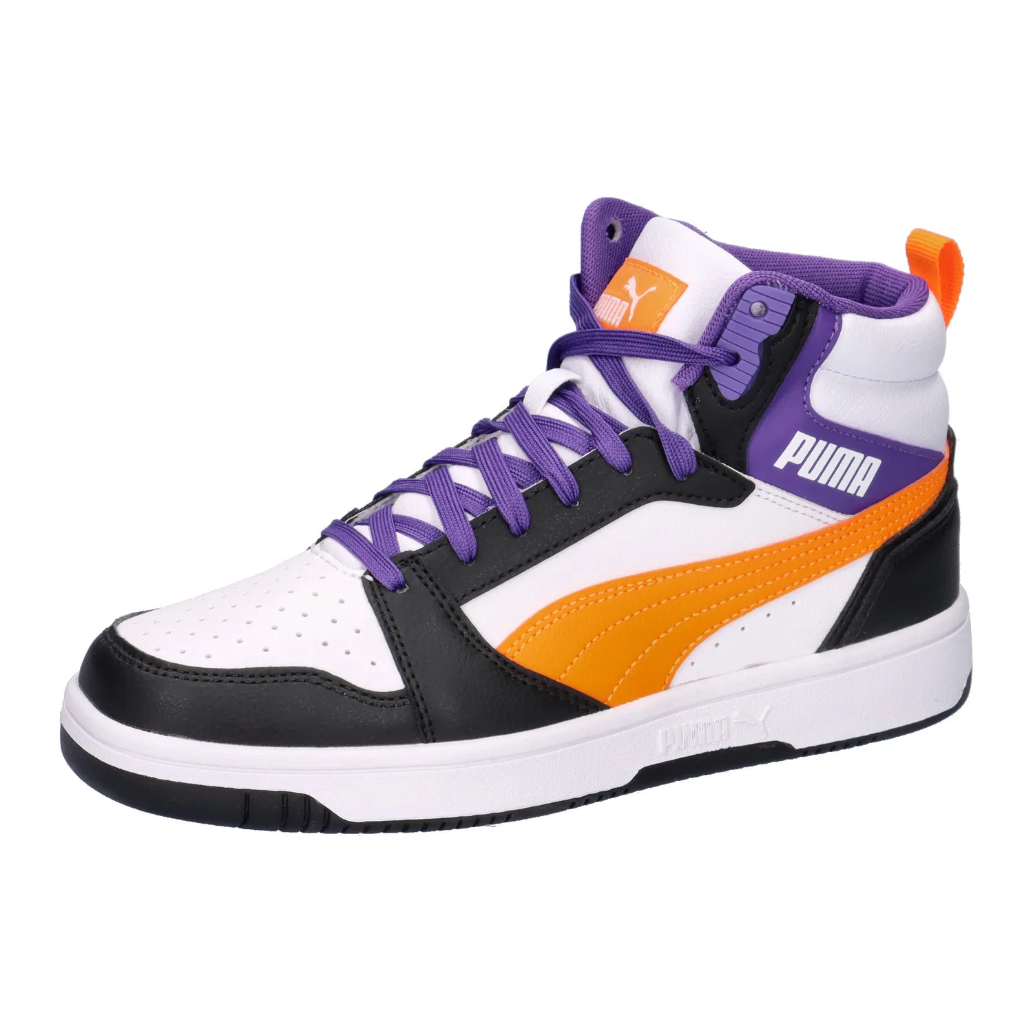 Детские кроссовки с высоким верхом Rebound V6 Mid Jr Puma, Weiss Schwarz