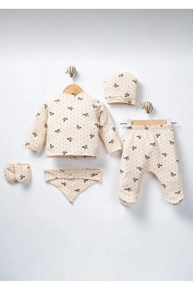 Детский комплект для новорожденных девочек хлопковый Simurg Baby, Beige — фото 3