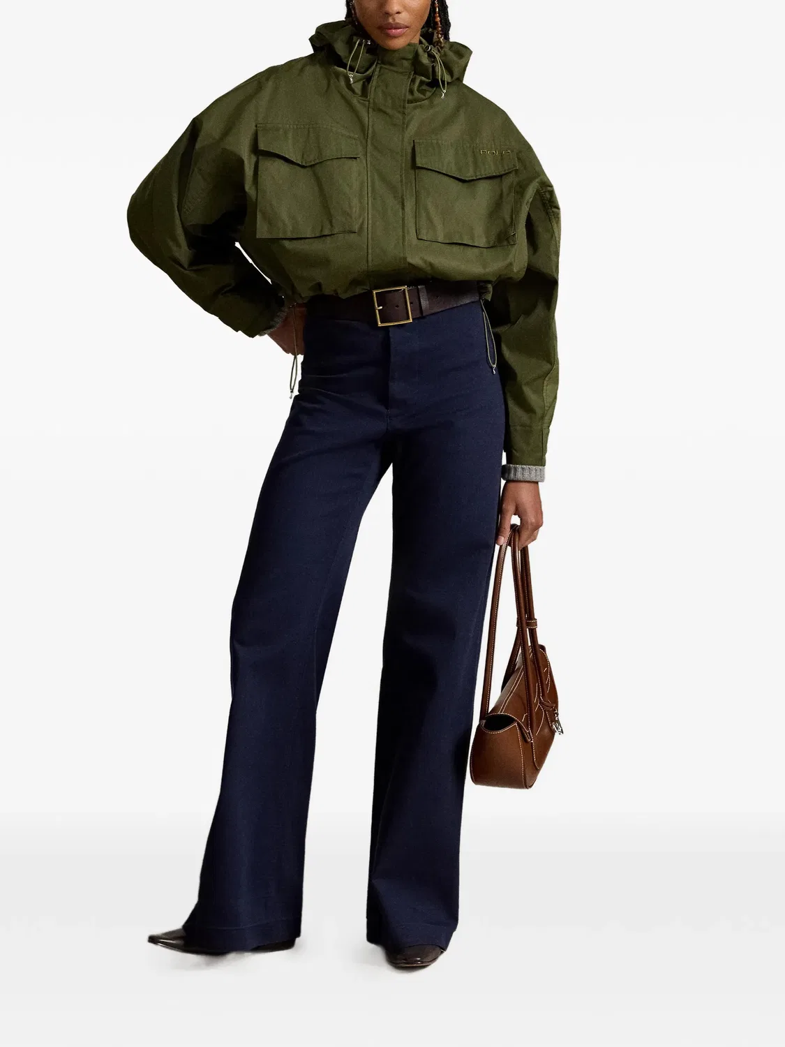 Укороченная куртка с капюшоном Polo Ralph Lauren, зеленый — фото 2