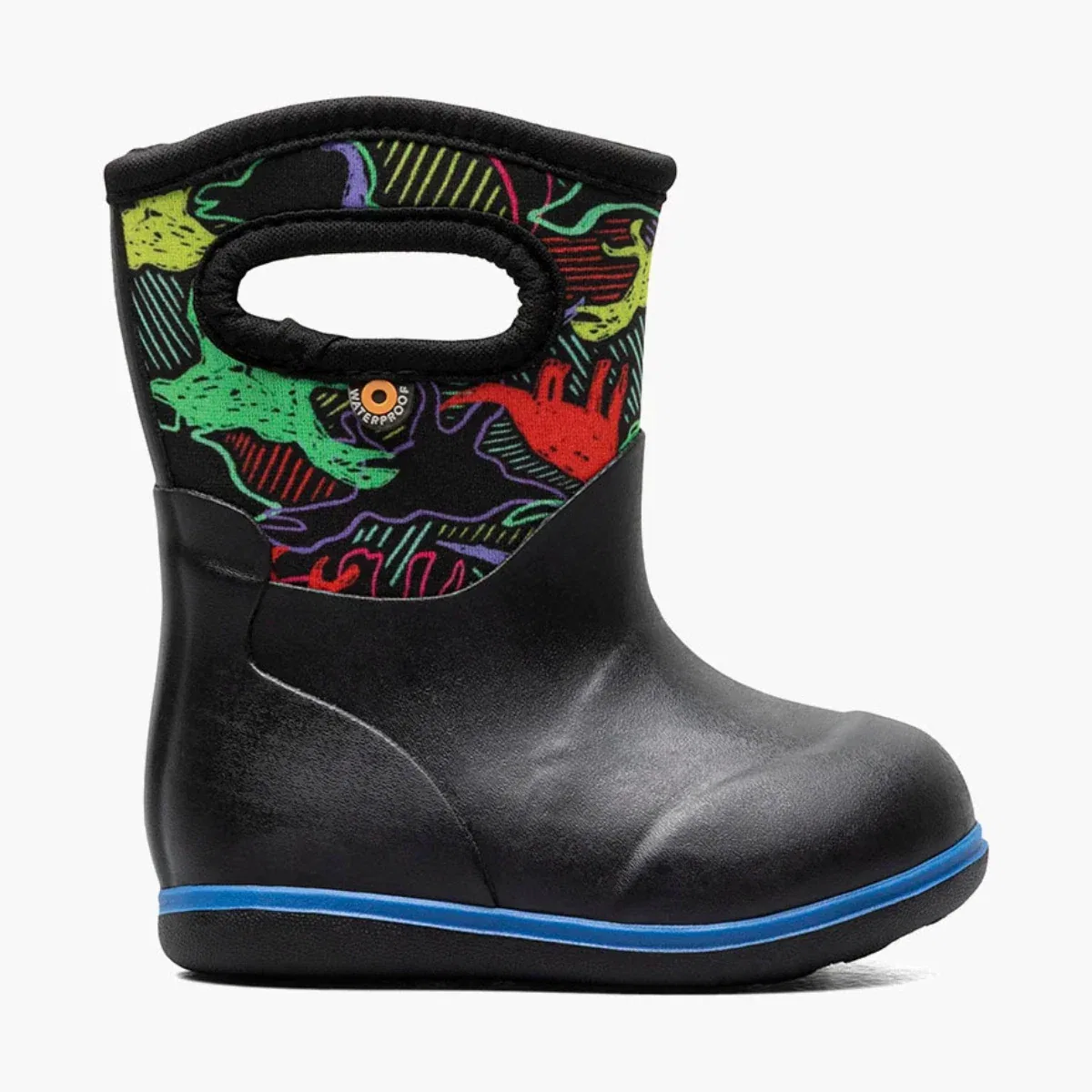 Детские водонепроницаемые сапоги для дождя Classic Neon Dino Bogs, черный