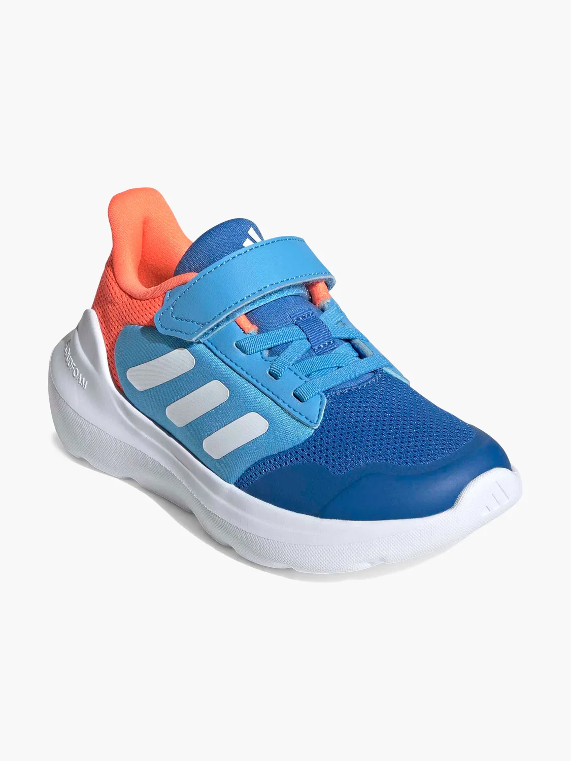 Детские кроссовки с эластичной шнуровкой и липучкой Adidas, синий — фото 2