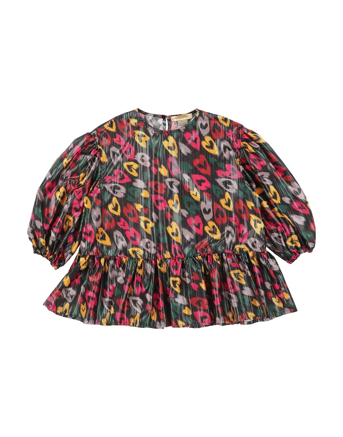 Детская блуза из сатина с длинным рукавом Stella Mccartney Kids, черный