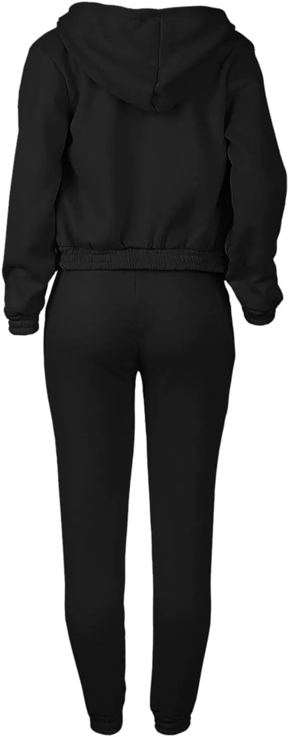 Женский комплект из худи и спортивных штанов с принтом, Oversized, #A01-black — фото 4