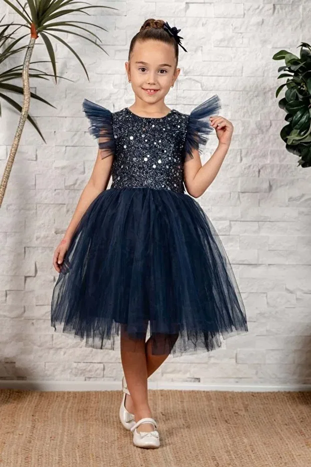 Детское платье для девочек из фатина Mnk Baby&Kids, Navy Blue