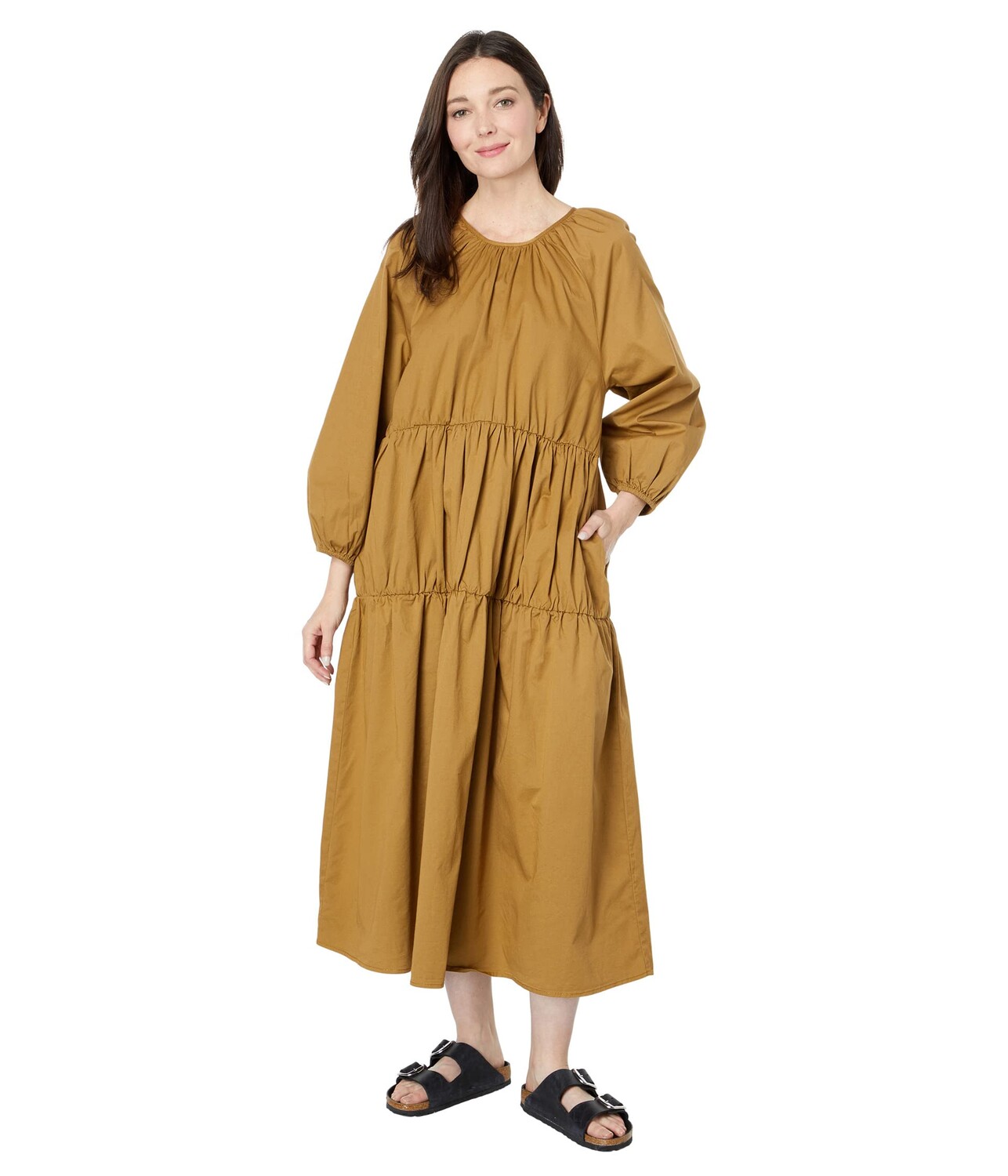 

Платье SUNDRY, Shirred Cotton Woven Tiered Dress